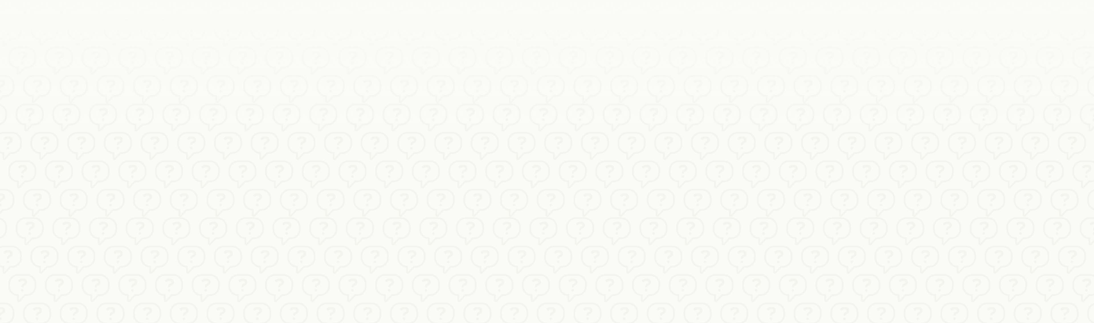 A repeating pattern of question marks inside word balloons.